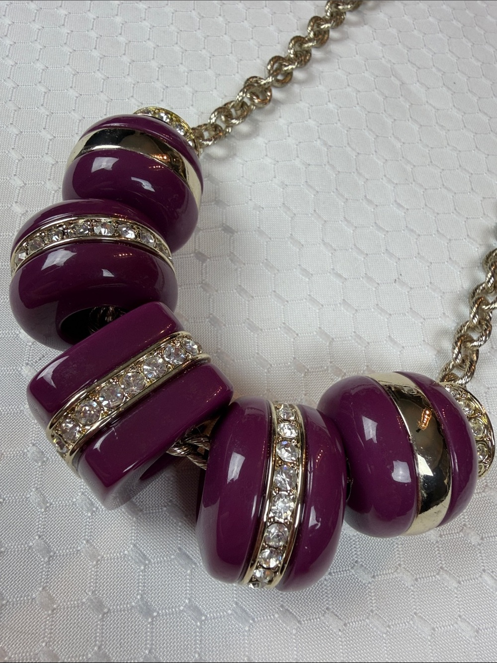 LOFT Purple and Silver Bead Necklace